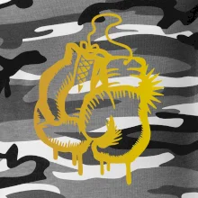 Box rukavice - zlatá potlač