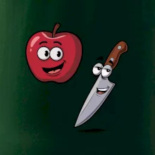 Parové tričko - Jablko a nôž