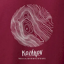Kozákov - vrstevnice v kruhu