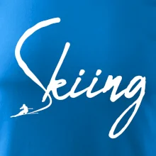 Skiing nápis lyžiar