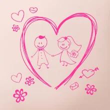 Svadba - kreslené srdce