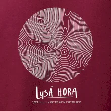 Lysá hora - vrstevnice v kruhu