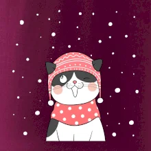 Mačka v zimnej čiapke