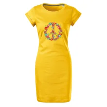 Peace symbol červené kvety