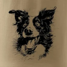 Čiernobiela karikatúra Border kólia