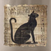 Egyptské hieroglyfy mačka