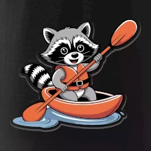 Mýval v kajaku kreslený