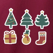 Vianočná sada - stromčeky a darčeky