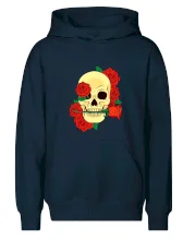 Lebka držiace ružu