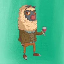 Alpaka s vínom muž