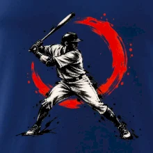 Baseballový pálkař japonská tušová malba