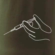 Ruka a injekcia jedným ťahom