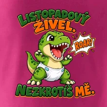 Listopadový živel zelený dinosaurus rex v plence