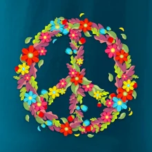 Peace symbol červené kvety