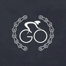 Logo cyklistu a reťaz