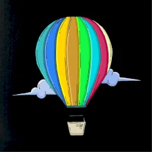 Teplovzdušný balón v oblakoch