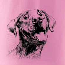 Čiernobiela karikatúra Labrador svetlý