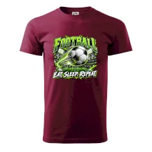 Futbalová lopta a štadión eat sleep repeat