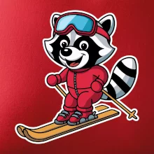 Mýval na lyžiach - kreslený