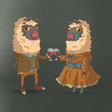 Alpaky s vínom pár