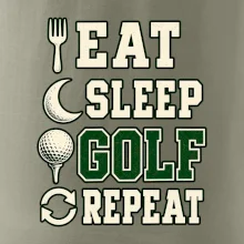 Eat sleep golf repeat typografie