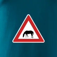 Dopravná značka - Pozor pasúci sa kôň