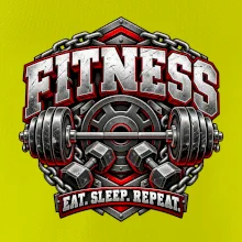 Fitness činka a závažia eat sleep repeat