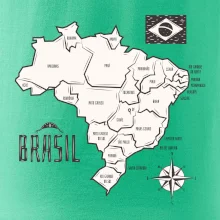 Brazília mapa s názvami regiónov