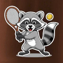 Mýval hrá tenis kreslený