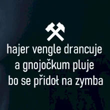 Hajer vengle drancuje a gnojočkum pluje bo se přidoł na zymba