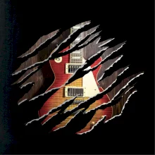 Roztrhnuté triko - gitara elektrická drevená
