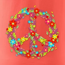 Peace symbol červené kvety