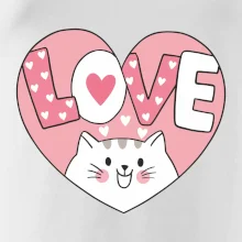 Mačka love - ružové srdce
