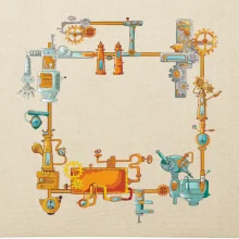 Steampunk farebná zostava