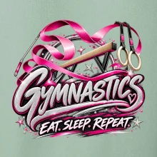 Gymnastická stuha a kruhy eat sleep repeat
