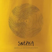 Sněžka - vrstevnice v kruhu