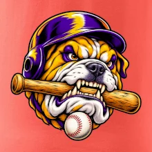 Baseballový buldok s pálkou