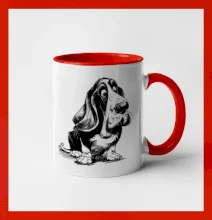 Čiernobiela karikatúra baset