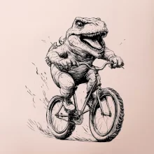 Naštvaný Dinosaurus na bicykli