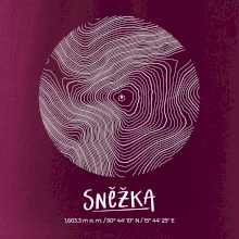 Sněžka - vrstevnice v kruhu