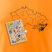 Tričko s mapou + ZOO nažehlovačky