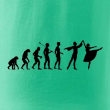 Evolúcia tanec - muž a žena so sukňou