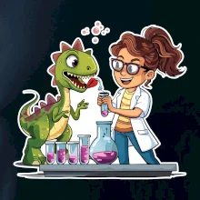 Chemik a dinosaurus - dievča