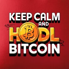 3D nápis Keep Calm and HODL Bitcoin
