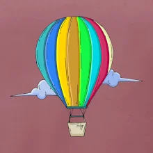 Teplovzdušný balón v oblakoch