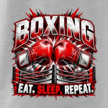 Boxerské rukavice v ringu eat sleep repeat