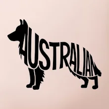 Austrálsky Ovčiak - nápis v tele