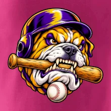 Baseballový buldok s pálkou