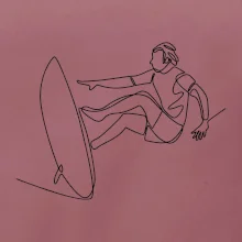 Surfer na vlne jedným ťahom