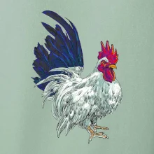 Kohút kreslený biely